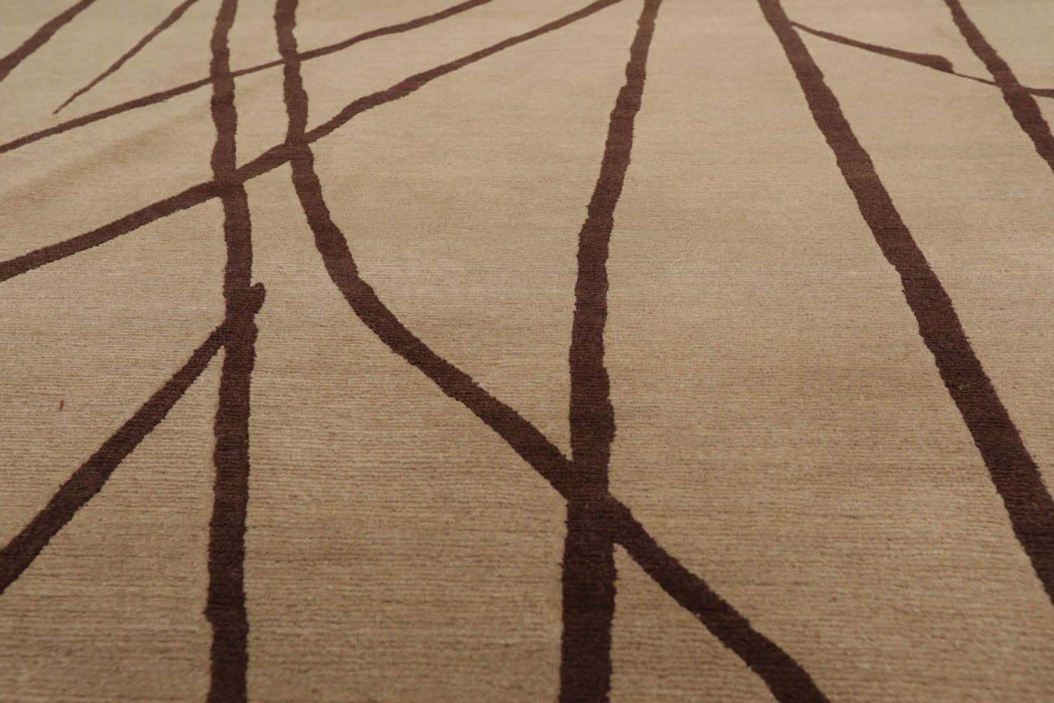 8x10 Camel, Brown, Color Hand Knotted All-Over 100% Wool Modern Oriental Rug