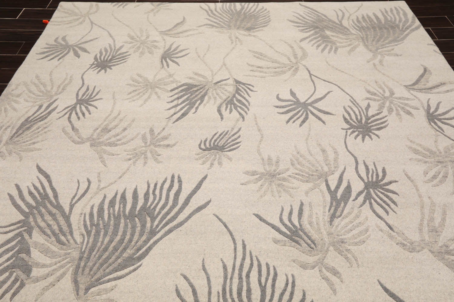 8x10 Oatmeal, Gray, Color Hand Knotted Floral 100% Wool Transitional Oriental Rug