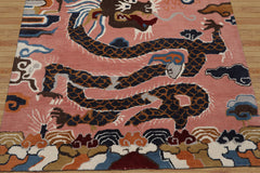 Multi Size Pink Navy Burgundy Color Hand Tufted Pictorial Wool Transitional Oriental Rug