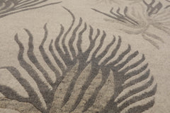 8x10 Oatmeal, Gray, Color Hand Knotted Floral 100% Wool Transitional Oriental Rug