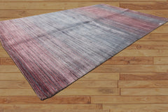 5x8 Blue, Plum, Color Hand Loomed Tibetan Wool Modern & Contemporary Oriental Rug