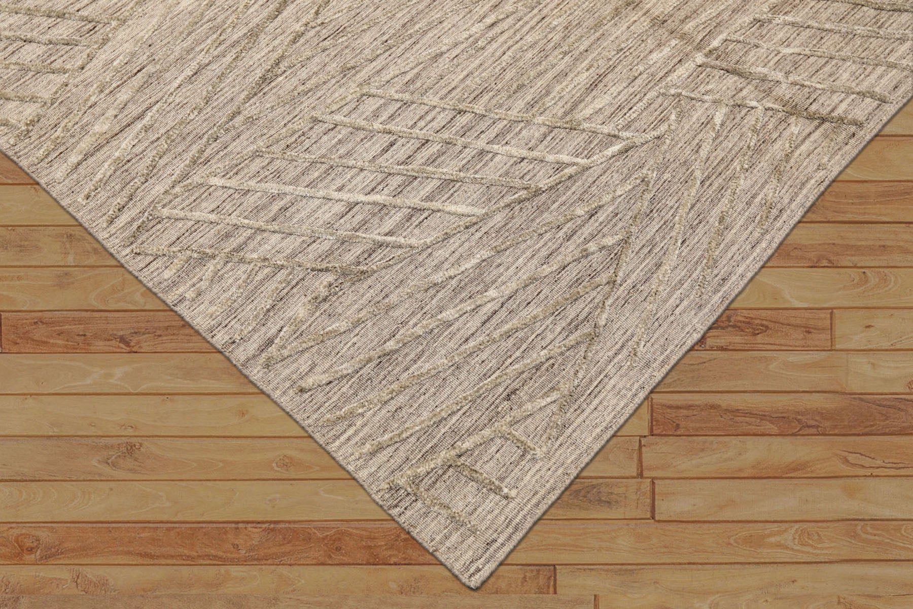 5x8 Tone on Tone Beige, , Color Hand Loomed  Wool Modern & Contemporary Oriental Rug