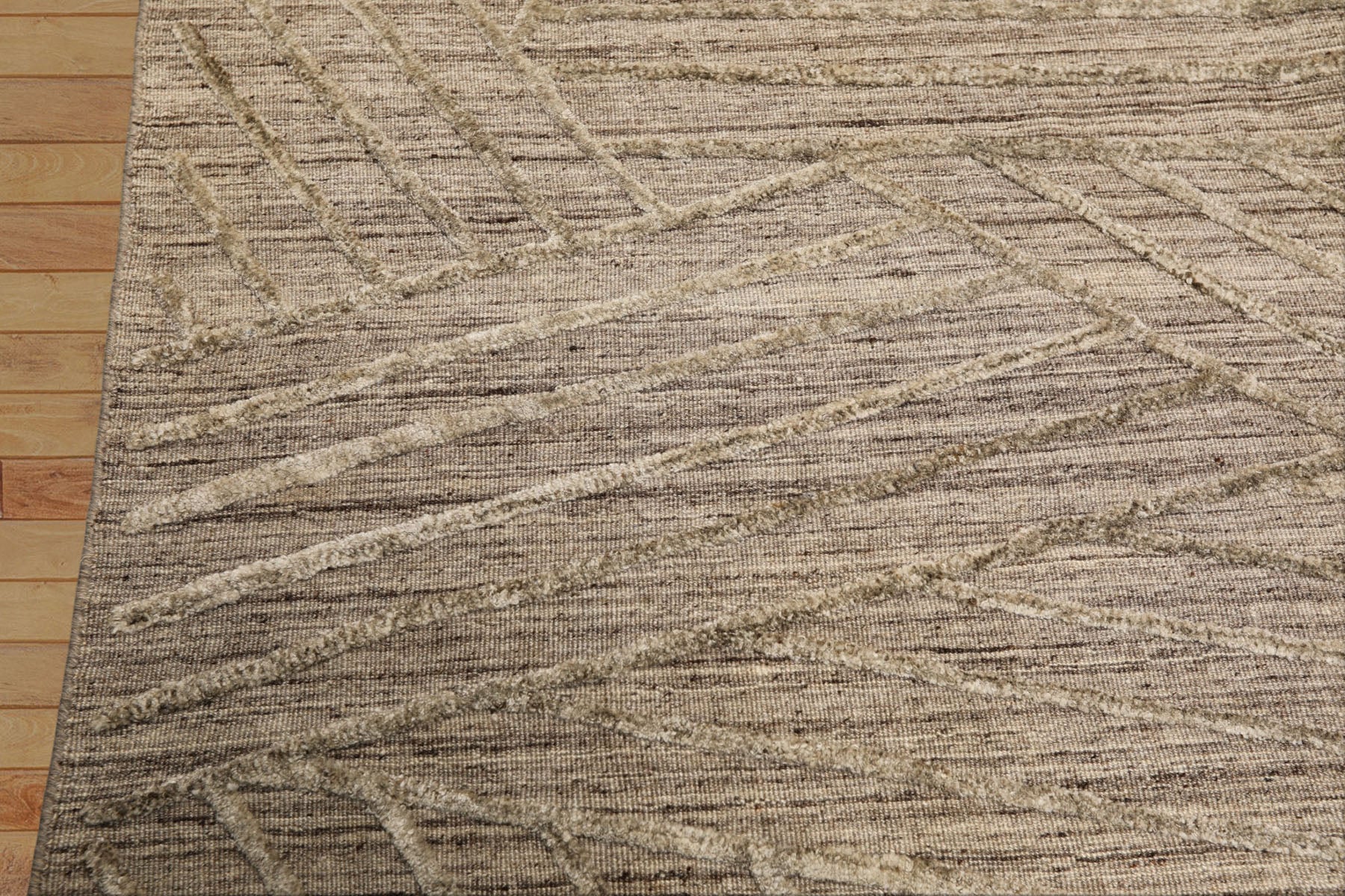 5x8 Tone on Tone Beige, , Color Hand Loomed  Wool Modern & Contemporary Oriental Rug