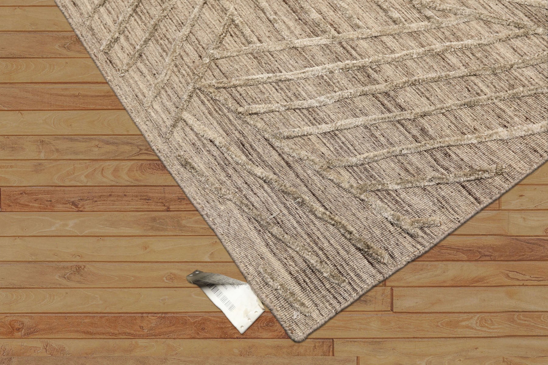 5x8 Tone on Tone Beige, , Color Hand Loomed  Wool Modern & Contemporary Oriental Rug