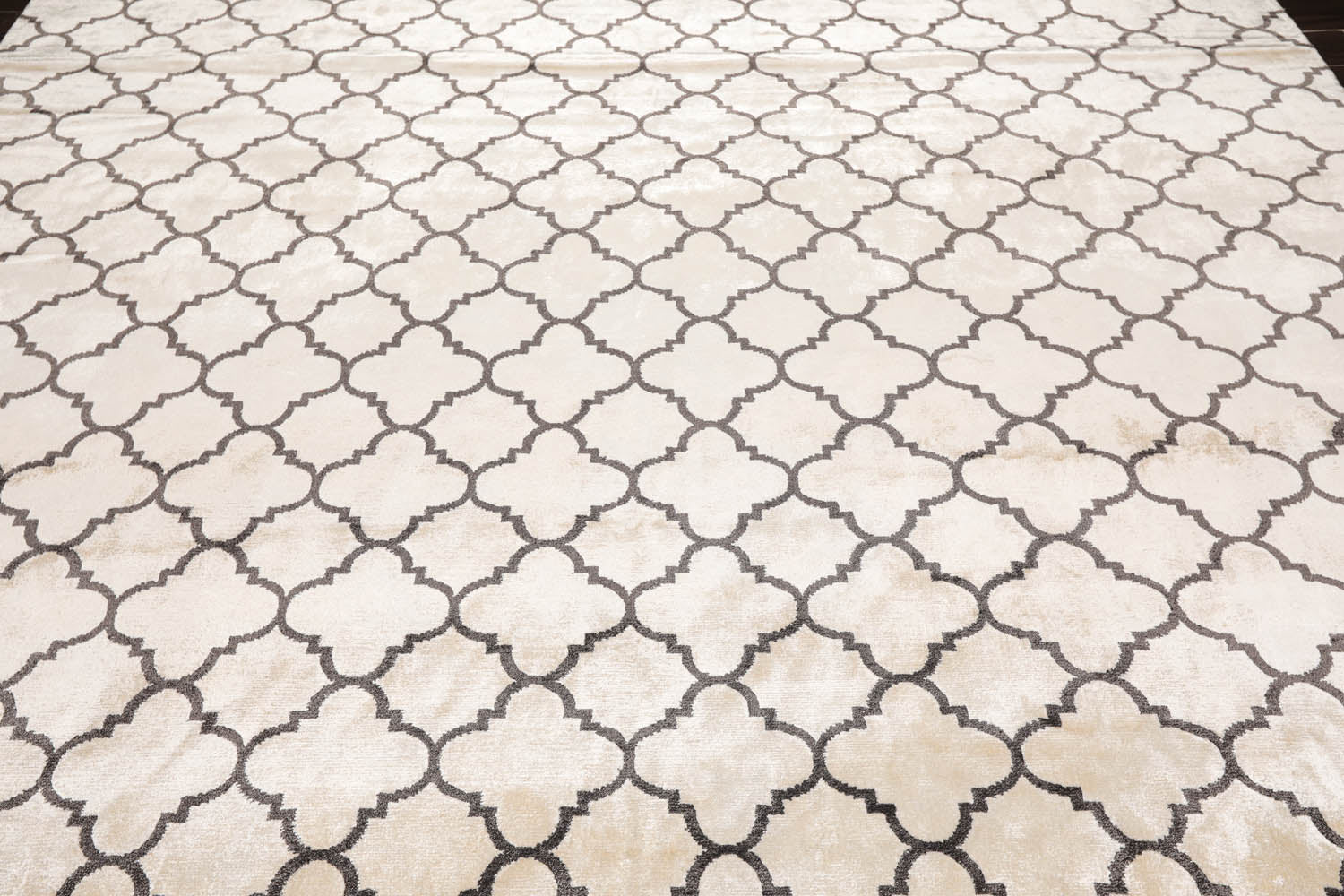 9x12 Ivory, Charcoal, Color Hand Knotted All-Over 100% Wool Modern Oriental Rug