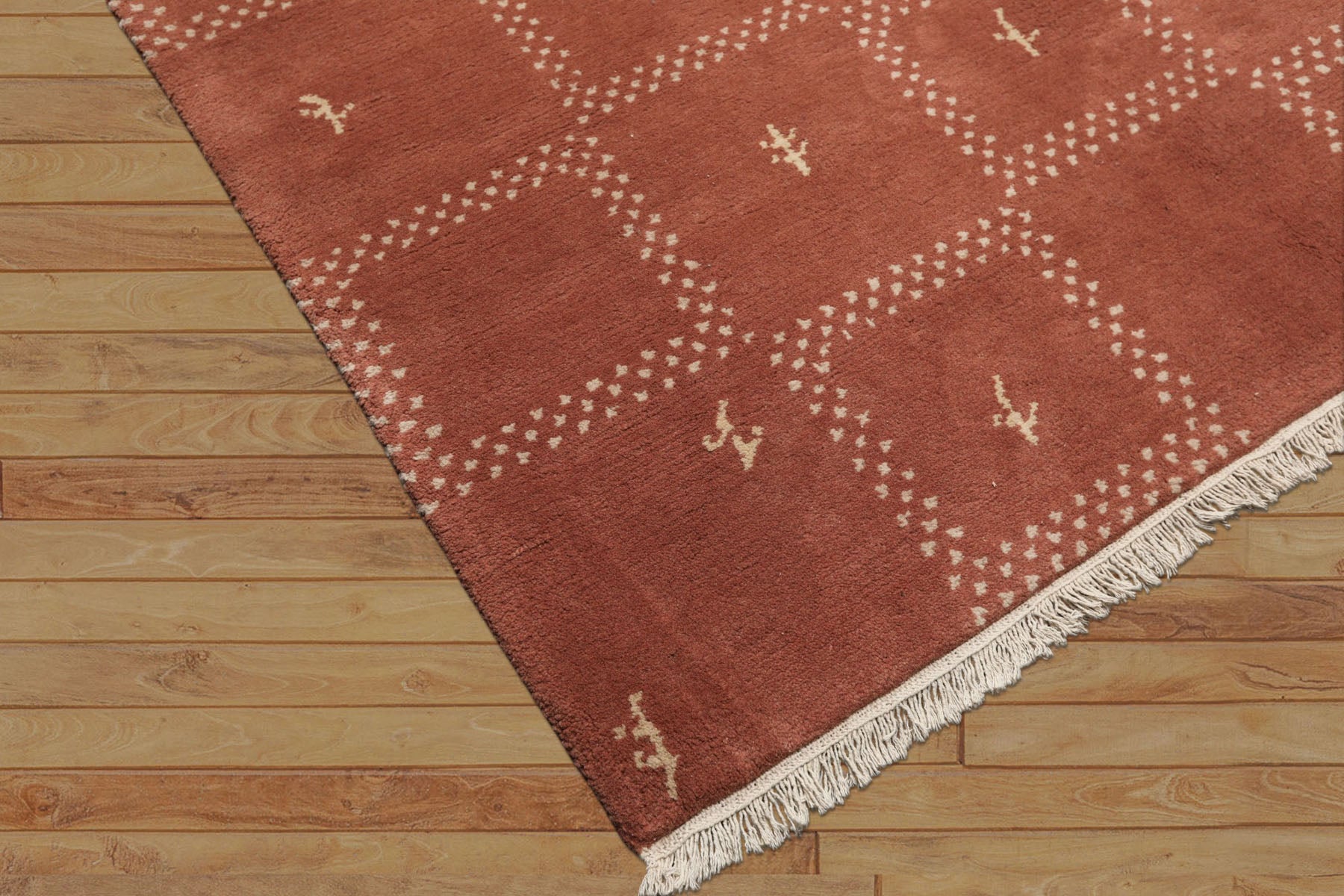 5x8 Blush, Ivory, Color Hand Knotted Gabbeh Wool Modern & Contemporary Oriental Rug