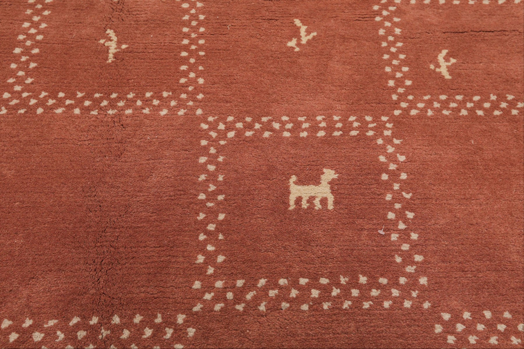 5x8 Blush, Ivory, Color Hand Knotted Gabbeh Wool Modern & Contemporary Oriental Rug