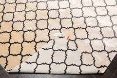 9x12 Ivory, Charcoal, Color Hand Knotted All-Over 100% Wool Modern Oriental Rug