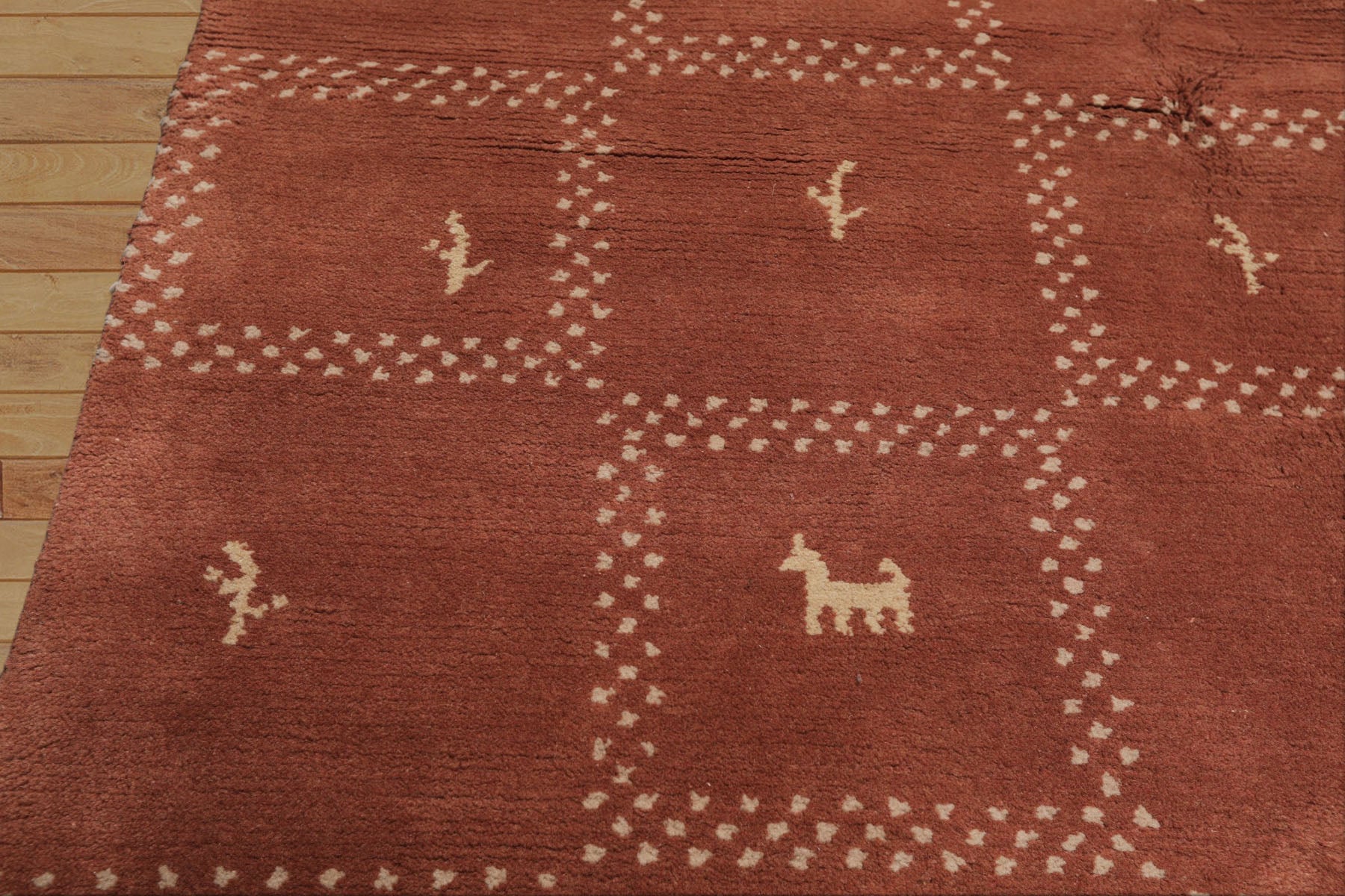 5x8 Blush, Ivory, Color Hand Knotted Gabbeh Wool Modern & Contemporary Oriental Rug