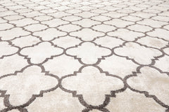 9x12 Ivory, Charcoal, Color Hand Knotted All-Over 100% Wool Modern Oriental Rug