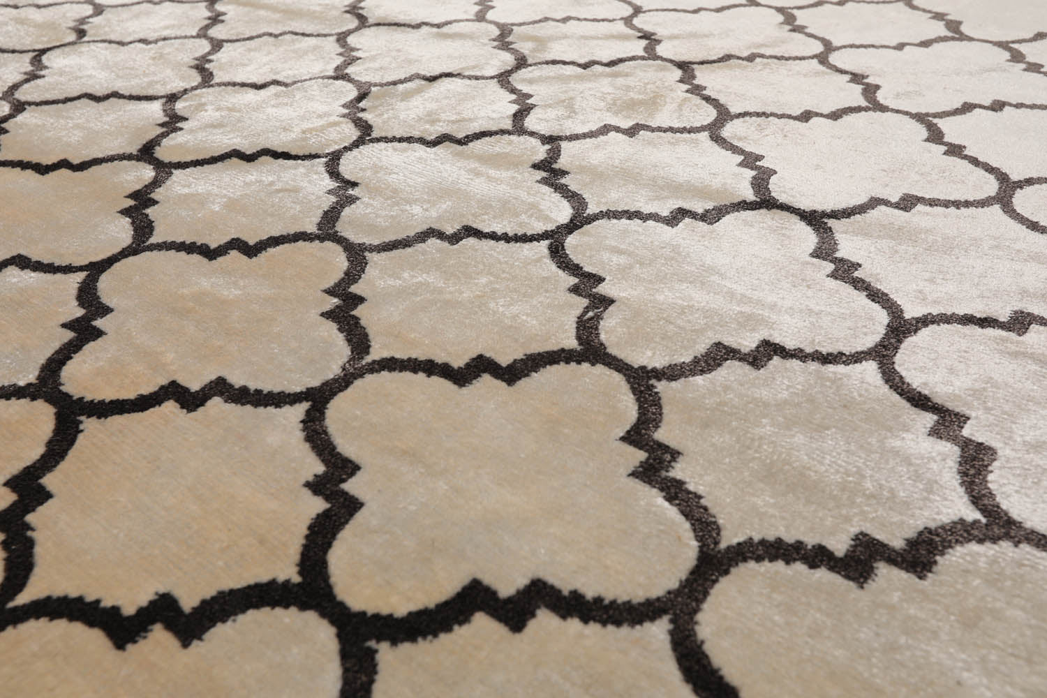 9x12 Ivory, Charcoal, Color Hand Knotted All-Over 100% Wool Modern Oriental Rug