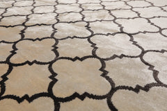 9x12 Ivory, Charcoal, Color Hand Knotted All-Over 100% Wool Modern Oriental Rug