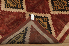 5x8 Burnt Orange, Beige, Charcoal Color Hand Knotted  Wool Modern & Contemporary Oriental Rug