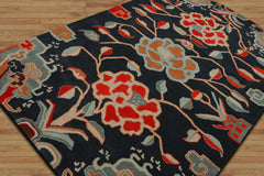 Multi Size Blue Orange Peach Color Hand Tufted Handmade Wool Transitional Oriental Rug
