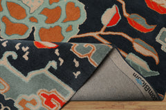 Multi Size Blue Orange Peach Color Hand Tufted Handmade Wool Transitional Oriental Rug