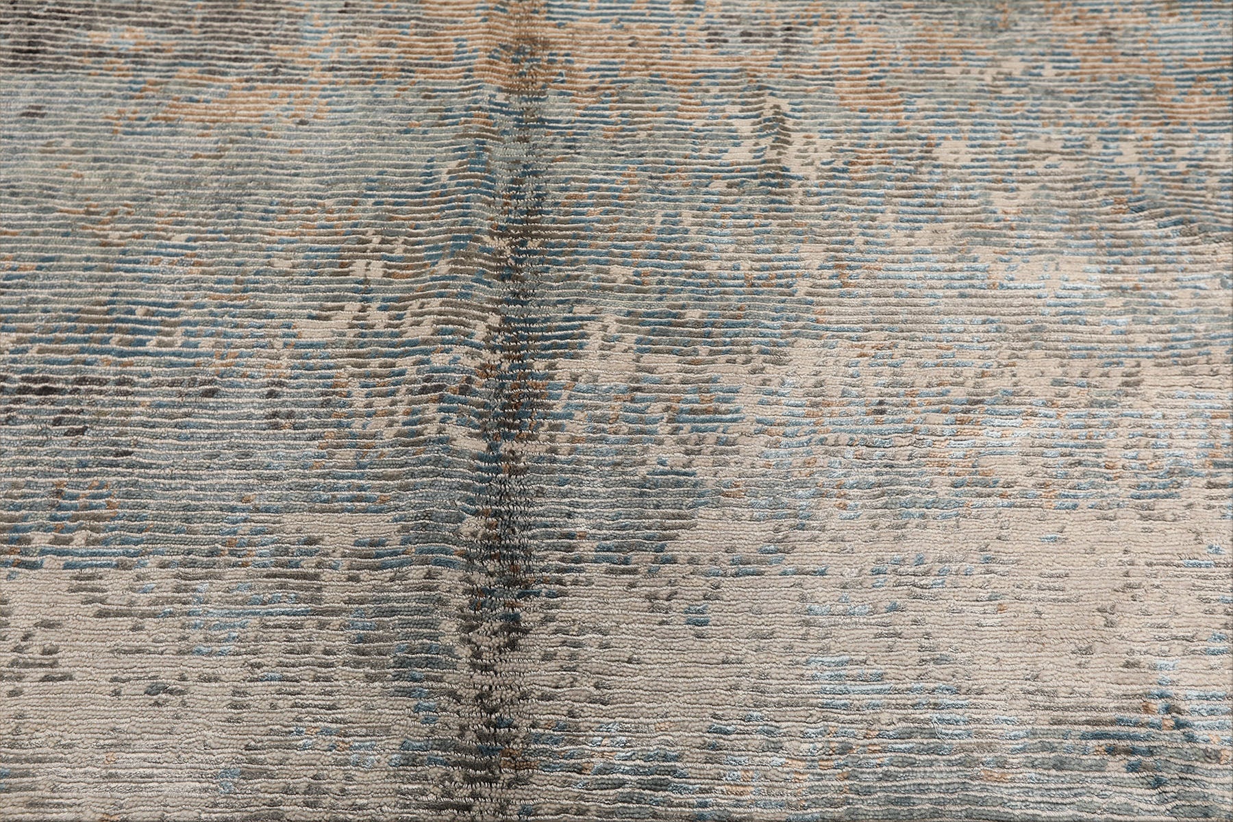 5x8 Aqua, Gray, Beige Color Hand Knotted Sherpa Wool & Bamboo Silk Modern & Contemporary Oriental Rug