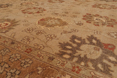 8x10 Beige, Tan, Brown Color Hand Knotted Floral 100% Wool Traditional Oriental Rug