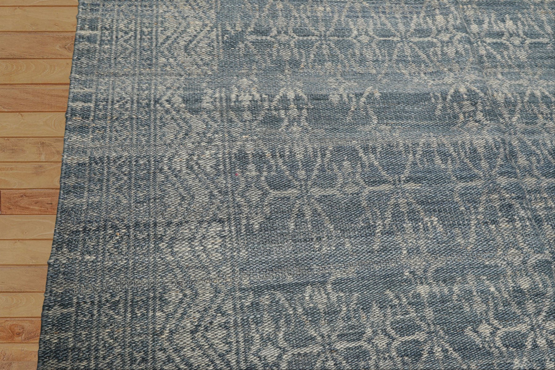 5x8 Blue, Gray, Color Hand Woven  Wool Transitional Oriental Rug