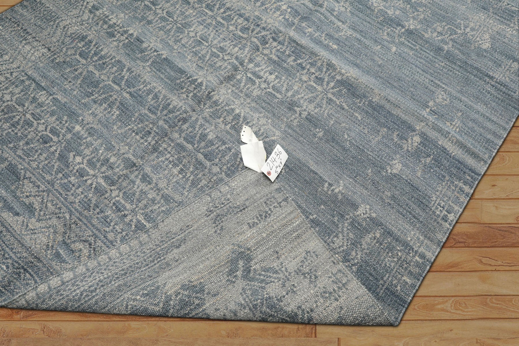 5x8 Blue, Gray, Color Hand Woven  Wool Transitional Oriental Rug