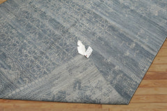 5x8 Blue, Gray, Color Hand Woven  Wool Transitional Oriental Rug