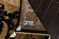 8x10 Black, Beige, Gold Color Hand Knotted All-Over 100% Wool Traditional Oriental Rug
