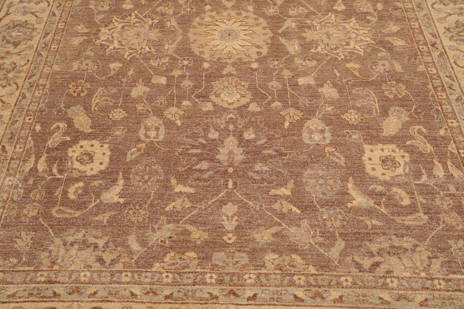 8x10 Brown, Beige, Gray Color Hand Knotted All-Over 100% Wool Traditional Oriental Rug