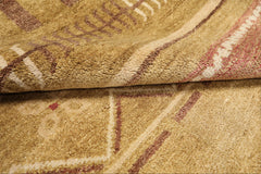 5x8 Moss, Rose, Brown Color Hand Knotted Tibetan New Zealand Wool Modern & Contemporary Oriental Rug