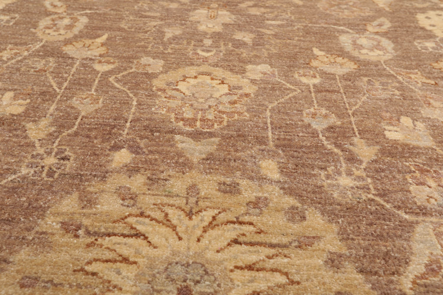8x10 Brown, Beige, Gray Color Hand Knotted All-Over 100% Wool Traditional Oriental Rug