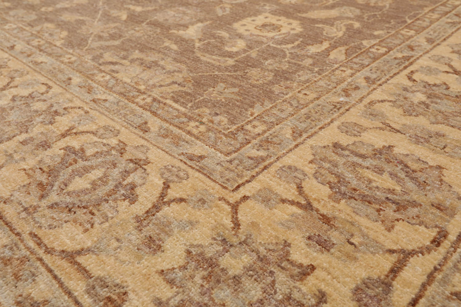 8x10 Brown, Beige, Gray Color Hand Knotted All-Over 100% Wool Traditional Oriental Rug