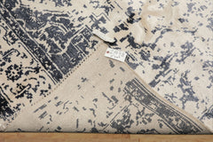 8x10 Ivory, Slate, Color Hand Knotted Oushak 100% Bamboo Silk Modern & Contemporary Oriental Rug