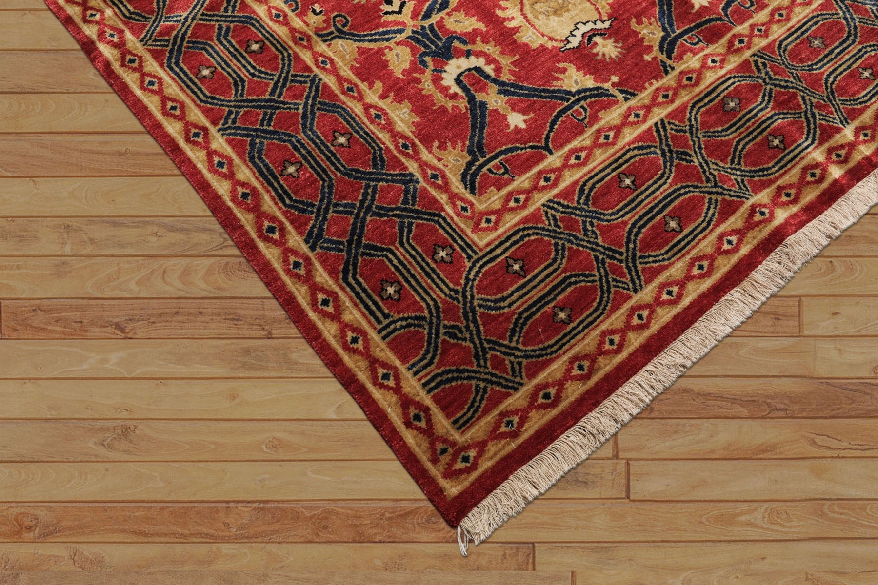 8x10 Red, Gold, Navy Color Hand Knotted Oushak Wool Traditional Oriental Rug