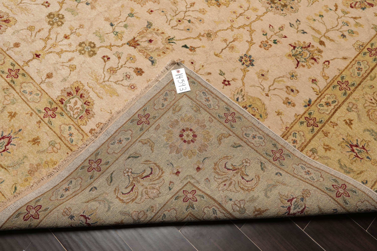 9x12 Beige, Pistacchio, Brown Color Hand Knotted All-Over 100% Wool Traditional Oriental Rug