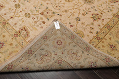 9x12 Beige, Pistacchio, Brown Color Hand Knotted All-Over 100% Wool Traditional Oriental Rug
