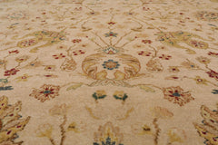9x12 Beige, Pistacchio, Brown Color Hand Knotted All-Over 100% Wool Traditional Oriental Rug