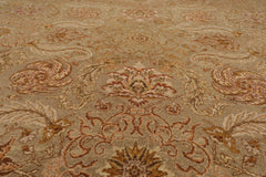 9x12 Moss, Gold, Rust Color Hand Knotted All-Over 100% Wool Traditional Oriental Rug