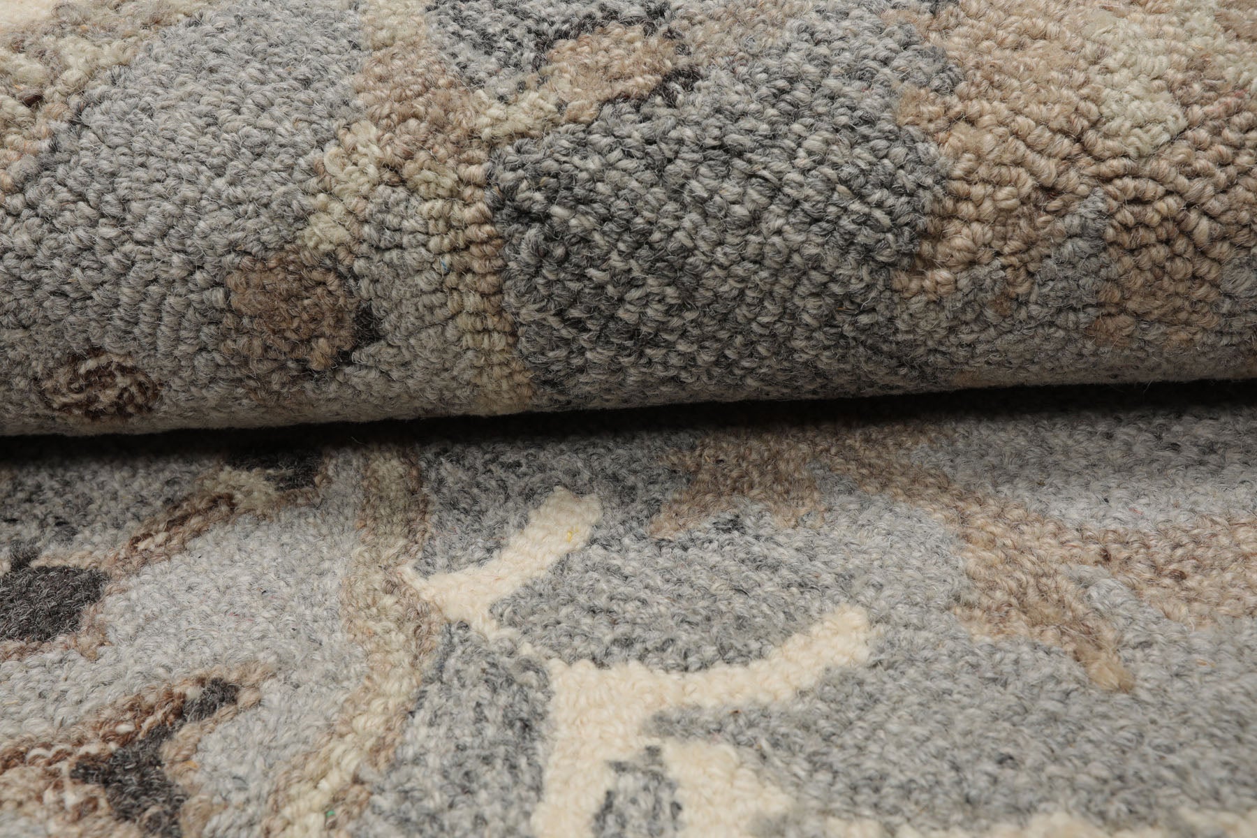 5x8 Slate, Gray, Ivory Color Hand Hooked Handmade Wool Transitional Oriental Rug