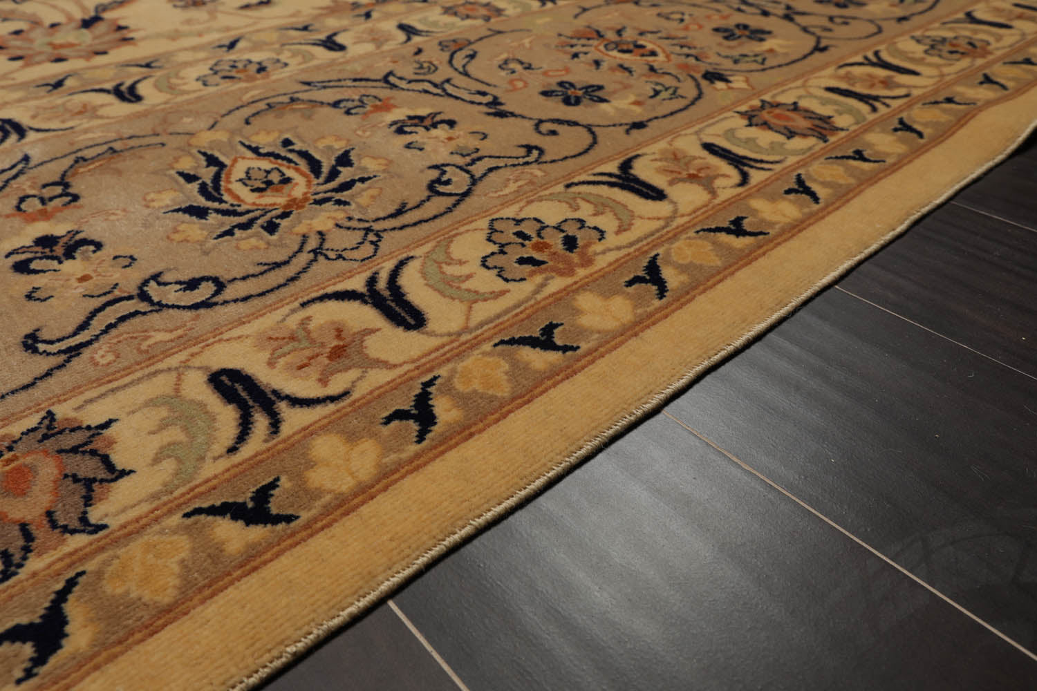 10x14 Warm Beige, Taupe, Burnt Orange Color Hand Knotted All-Over 100% Wool Traditional Oriental Rug