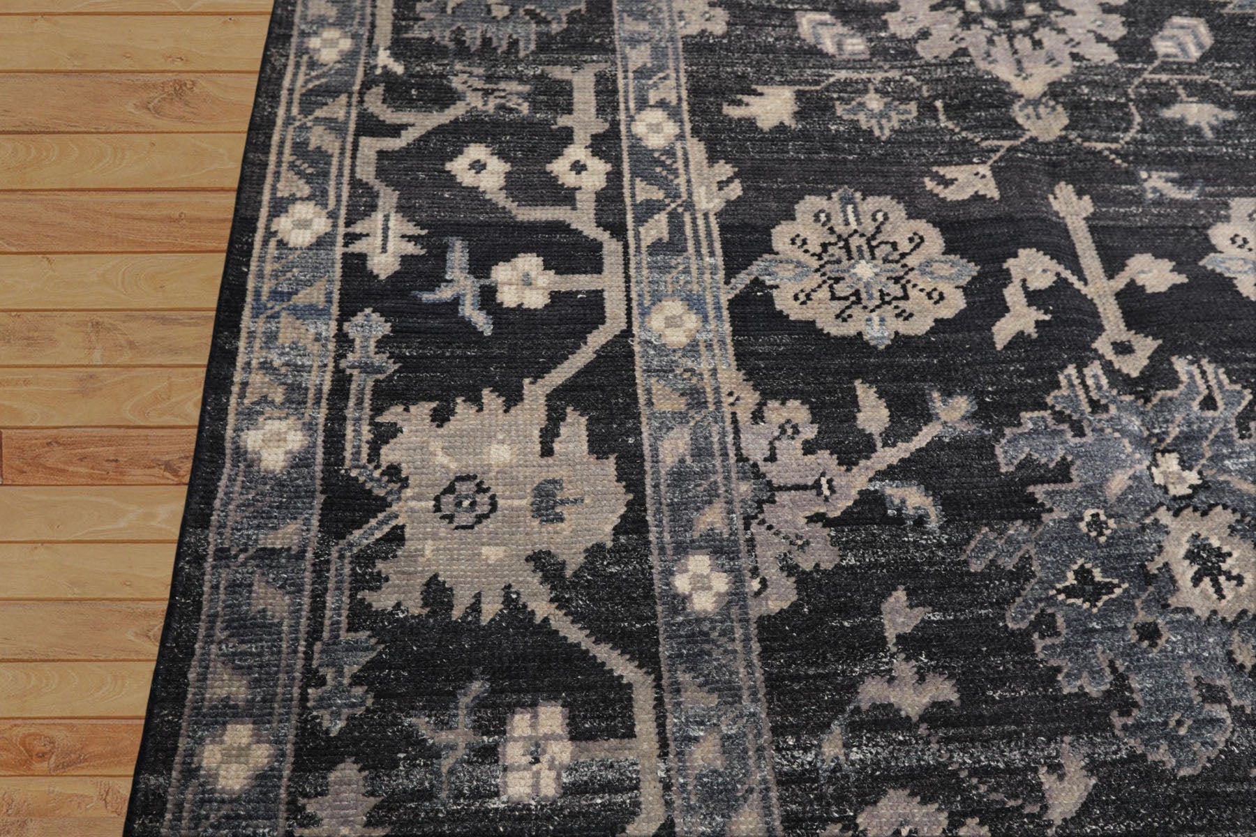 8x10 Graphite, Slate, Gray Color Hand Knotted Oushak Wool Traditional Oriental Rug
