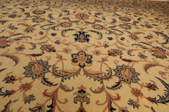 10x14 Warm Beige, Taupe, Burnt Orange Color Hand Knotted All-Over 100% Wool Traditional Oriental Rug