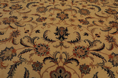 10x14 Warm Beige, Taupe, Burnt Orange Color Hand Knotted All-Over 100% Wool Traditional Oriental Rug