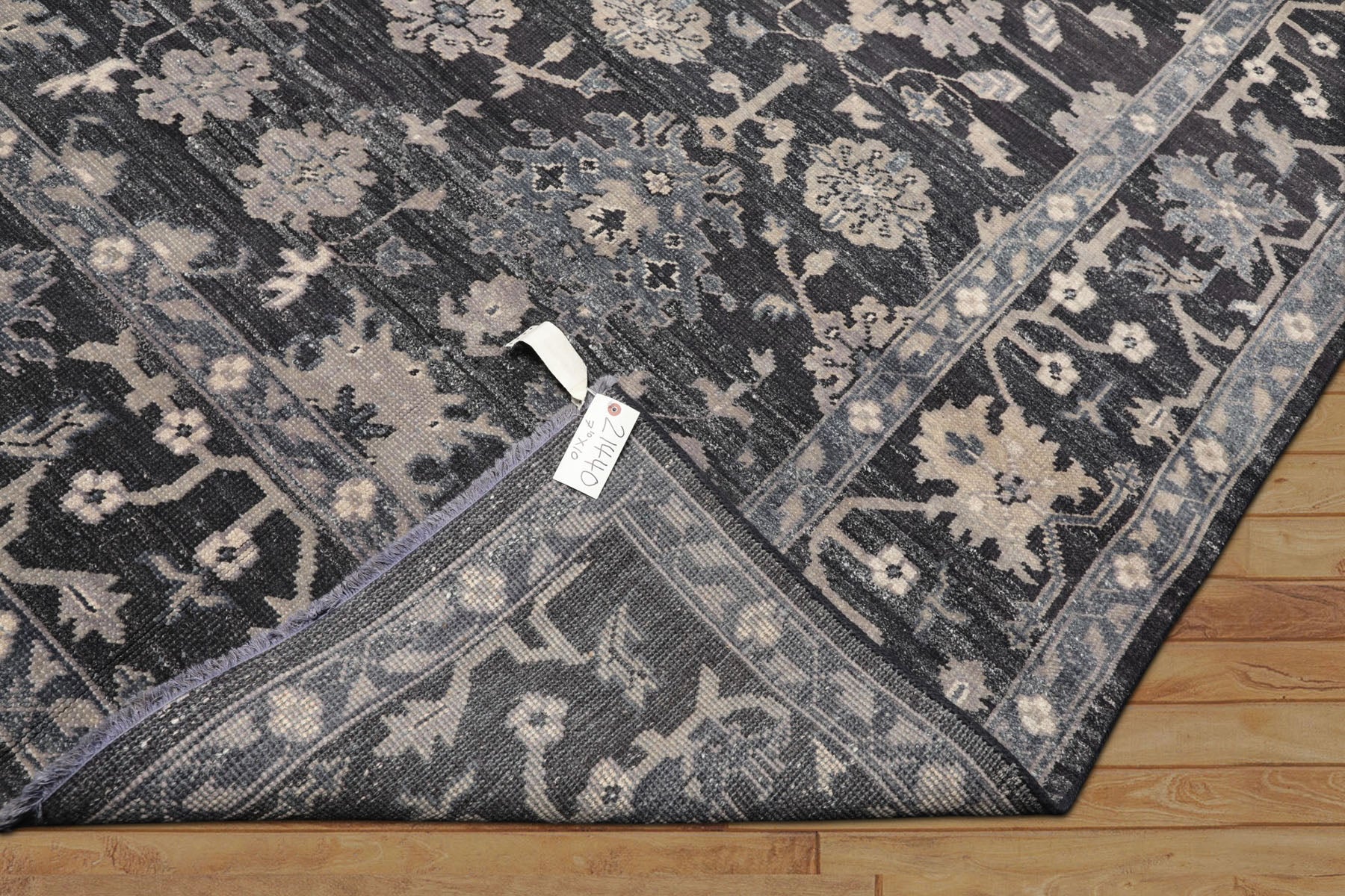 8x10 Graphite, Slate, Gray Color Hand Knotted Oushak Wool Traditional Oriental Rug