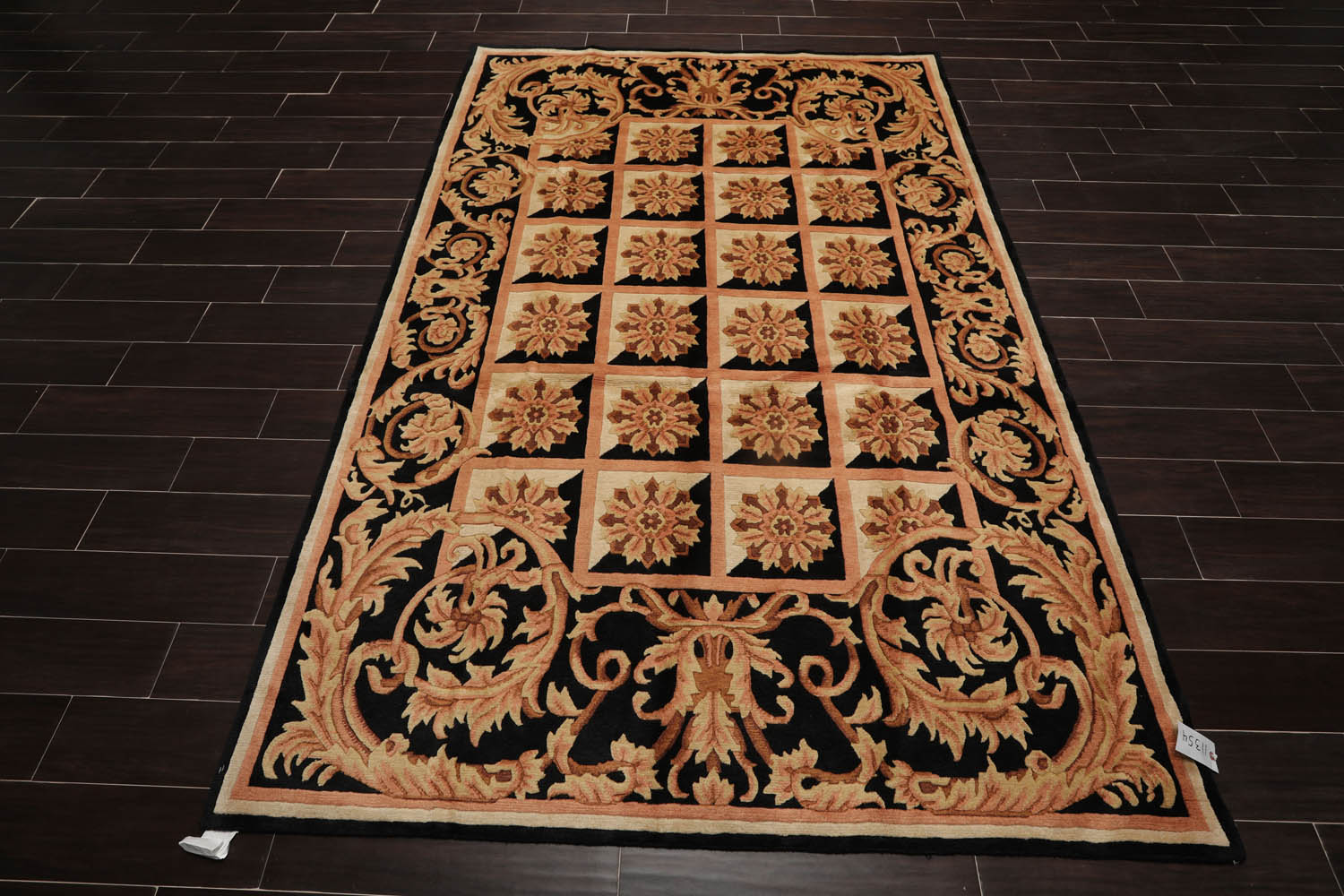 5x7 Beige, Black, Brown Color Hand Knotted Bordered 100% Wool Traditional-Persian/Oriental Oriental Rug