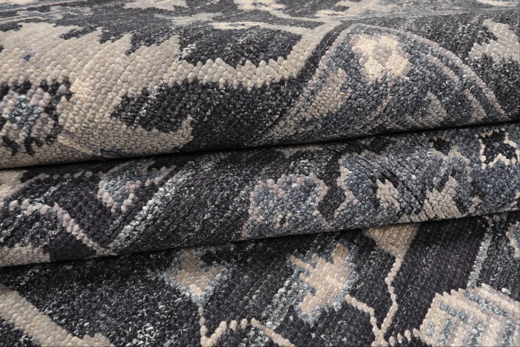 8x10 Graphite, Slate, Gray Color Hand Knotted Oushak Wool Traditional Oriental Rug