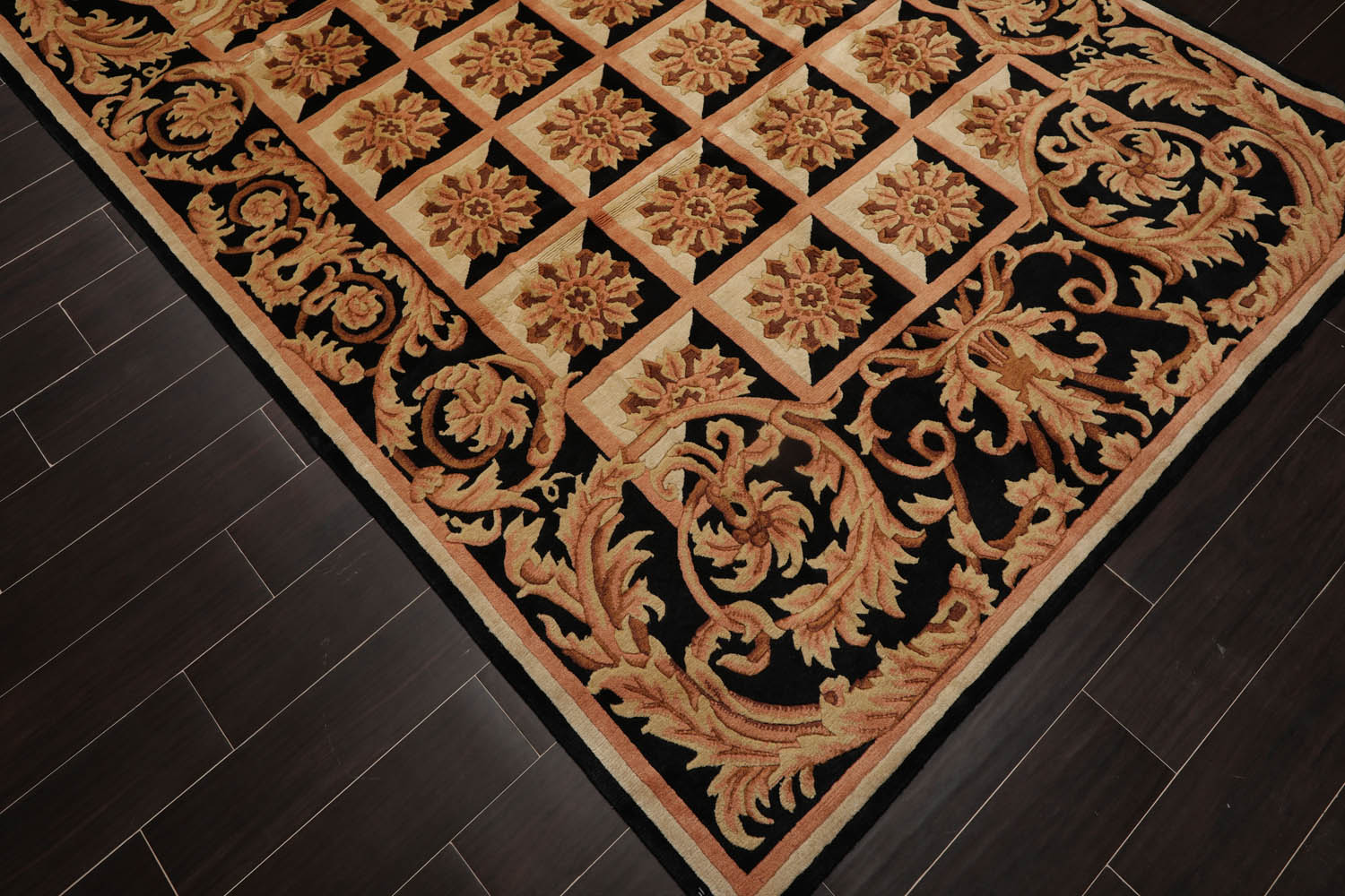 5x7 Beige, Black, Brown Color Hand Knotted Bordered 100% Wool Traditional-Persian/Oriental Oriental Rug