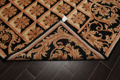 5x7 Beige, Black, Brown Color Hand Knotted Bordered 100% Wool Traditional-Persian/Oriental Oriental Rug