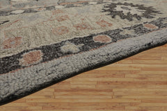 Multi Size Gray Cream Rust Color Hand Hooked Handmade Wool Transitional Oriental Rug