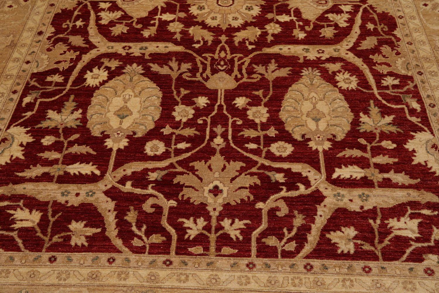 9x12 Rusty Red, Gold, Tan Color Hand Knotted All-Over 100% Wool Traditional Oriental Rug