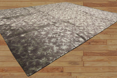 8x10 Gray, Moss, Color Hand Loomed Tibetan Wool & Bamboo Silk Transitional Oriental Rug