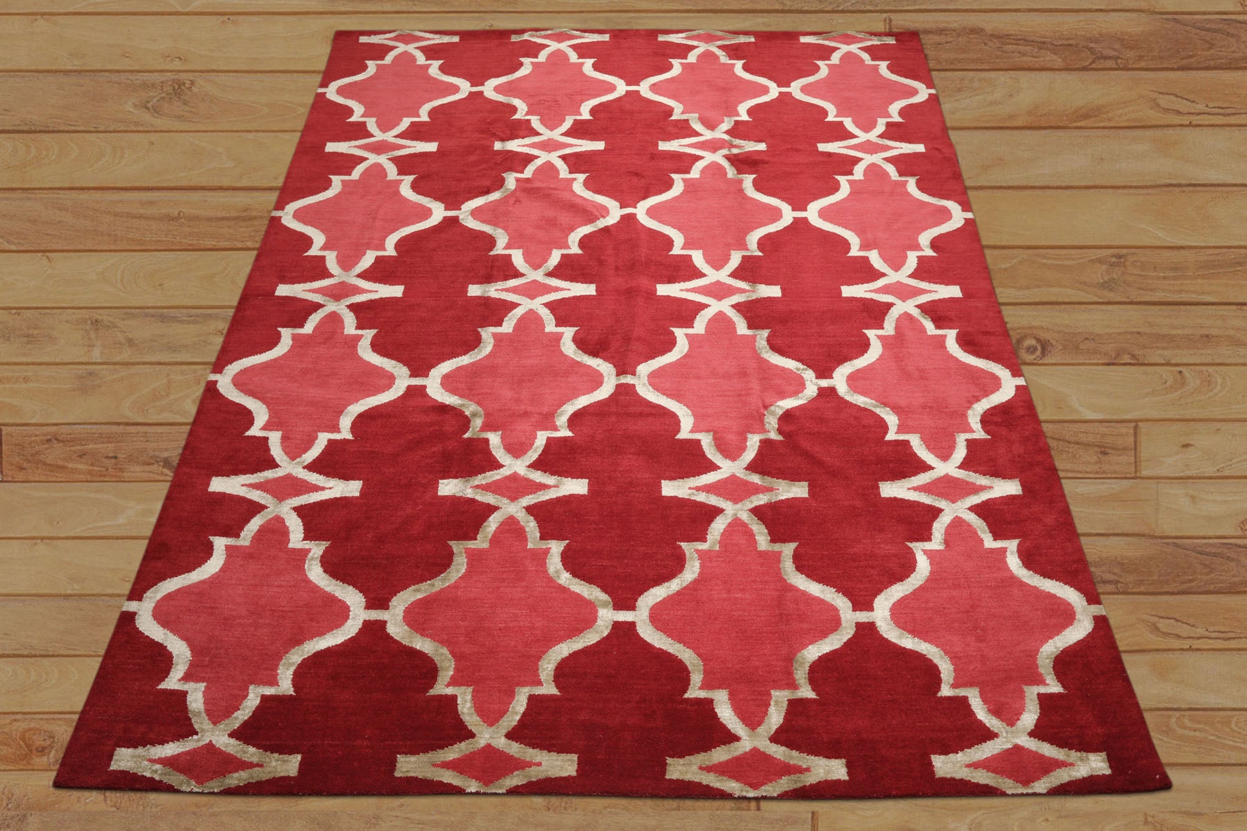 9x12 Red, Rose, Mint Color Hand Loomed Tibetan Wool Transitional Oriental Rug