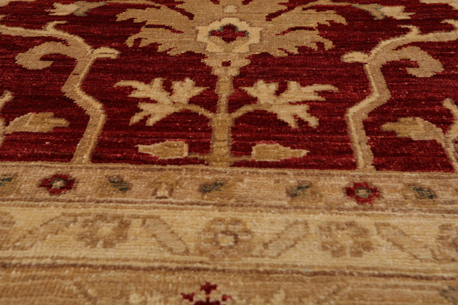 9x12 Rusty Red, Gold, Tan Color Hand Knotted All-Over 100% Wool Traditional Oriental Rug